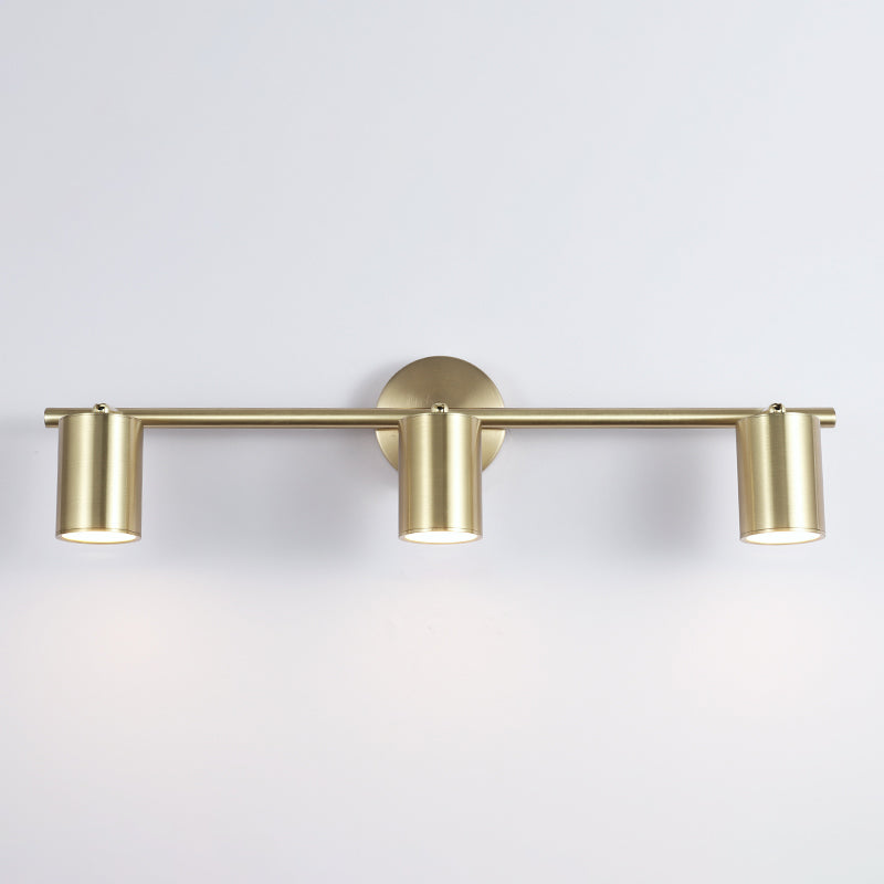 Gold Cylinder Mirror Light Modern Style Metal Wall Mount Lighting Fixture
