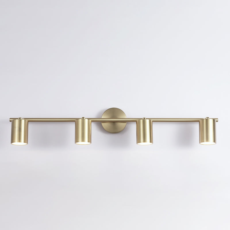 Gold Cylinder Mirror Light Modern Style Metal Wall Mount Lighting Fixture