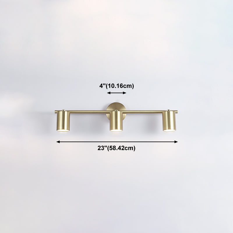 Gold Cylinder Mirror Light Modern Style Metal Wall Mount Lighting Fixture