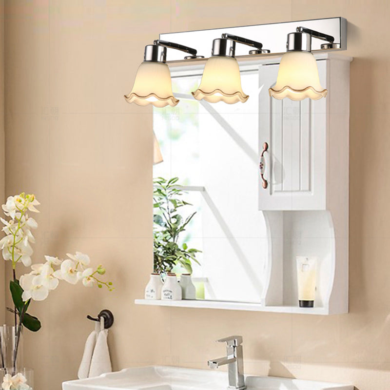 Luminaire miroir moderne Lithinage de mur de salle de bain en verre simpliste
