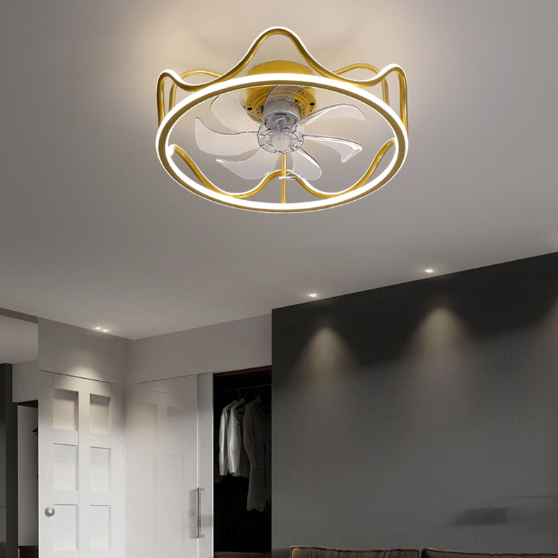 Lampada a ventola a soffitto in metallo in stile semplice per la camera da letto