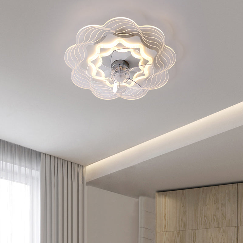 Lampada a ventola a soffitto in metallo in stile semplice per la camera da letto