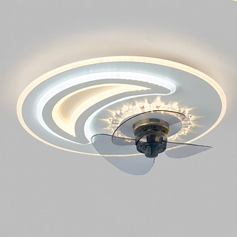 Lampada a ventola a soffitto in metallo in stile semplice per la camera da letto