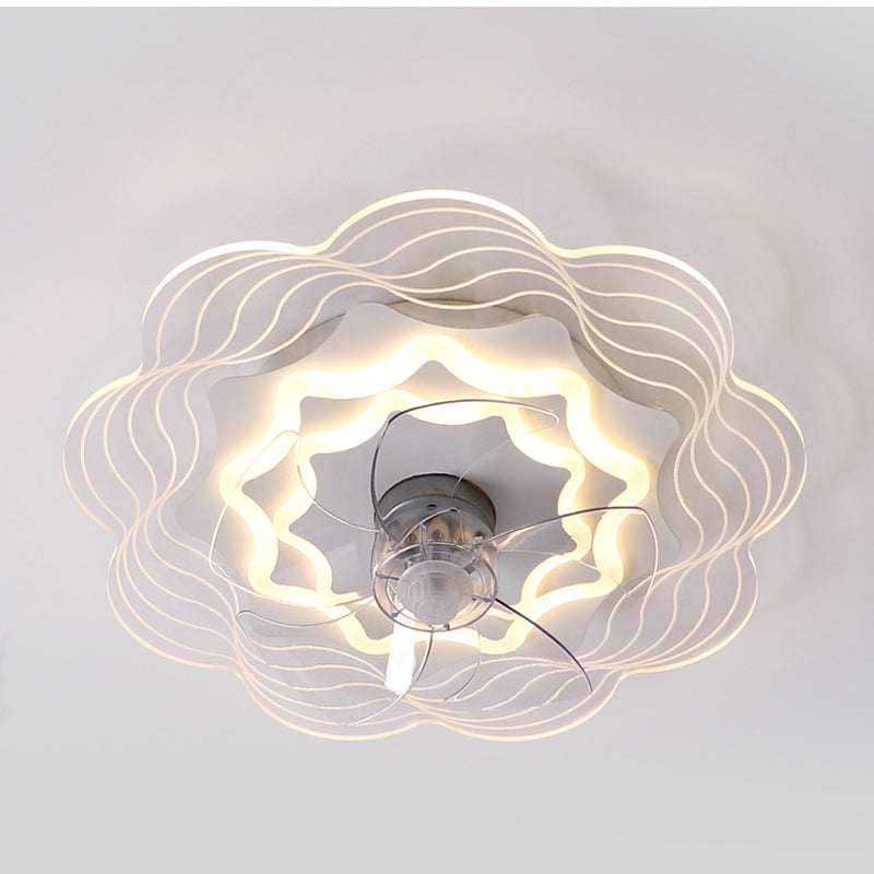 Lampada a ventola a soffitto in metallo in stile semplice per la camera da letto