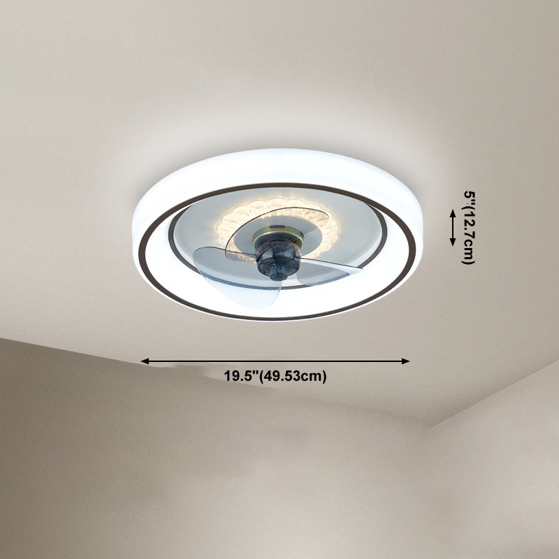 Lampada a ventola a soffitto in metallo in stile semplice per la camera da letto