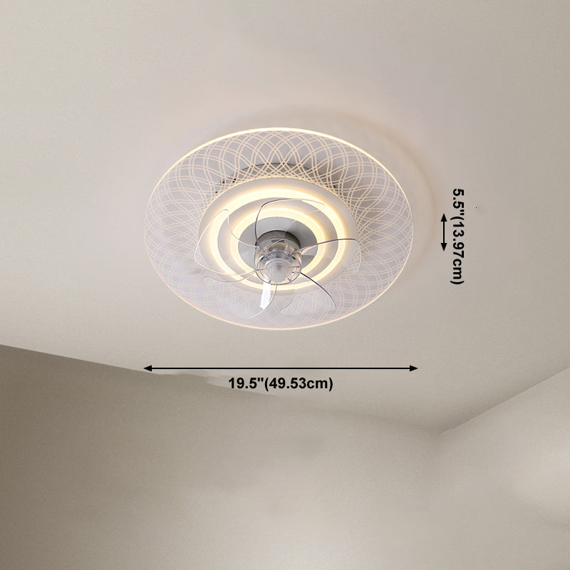 Lampada a ventola a soffitto in metallo in stile semplice per la camera da letto