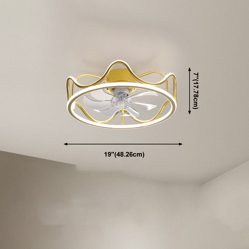Lampada a ventola a soffitto in metallo in stile semplice per la camera da letto