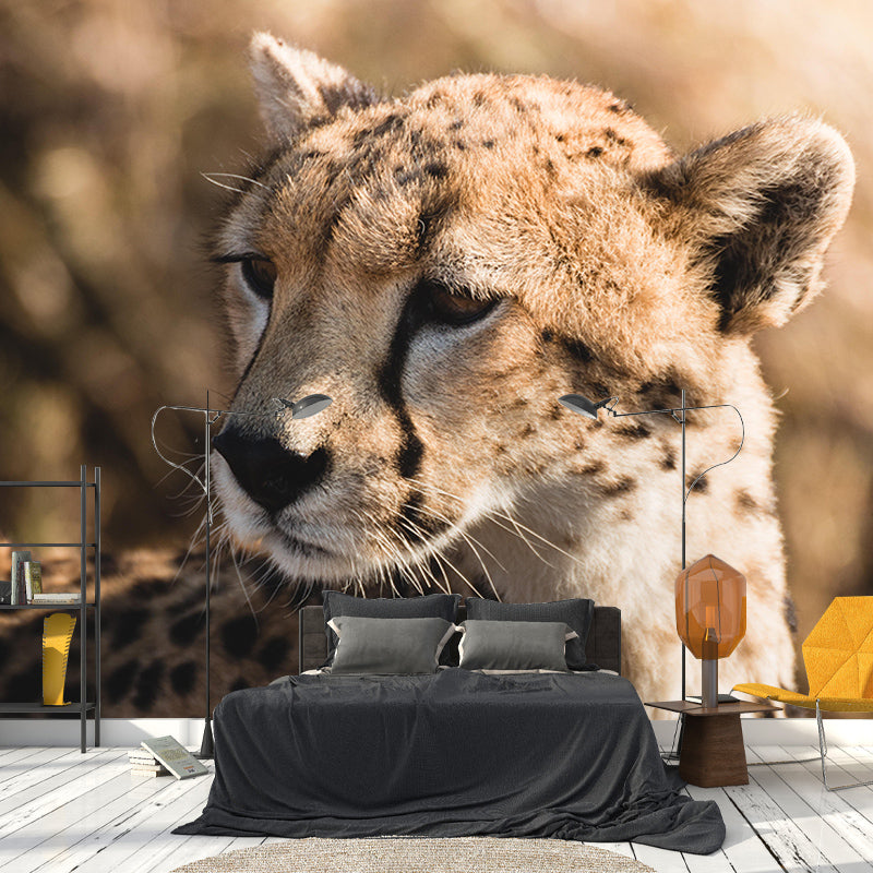 Contemporary Style Wild Animal Mural Mildew Resistant for Bedroom