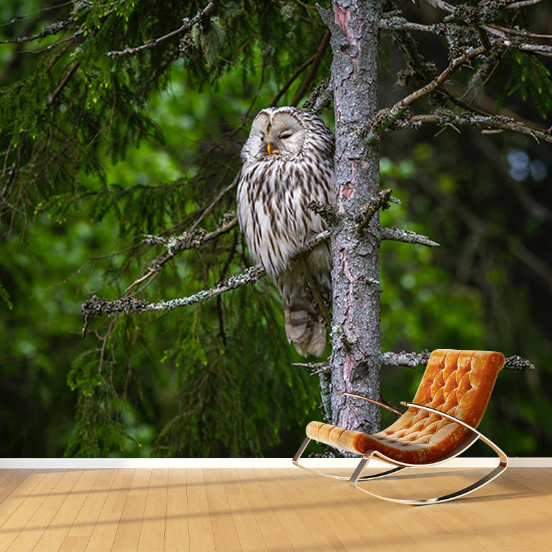 Contemporary Style Wild Animal Mural Mildew Resistant for Bedroom