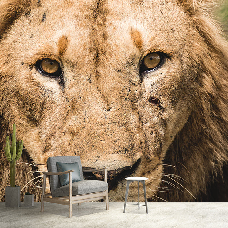 Contemporary Style Wild Animal Mural Mildew Resistant Bedroom Wall Covering