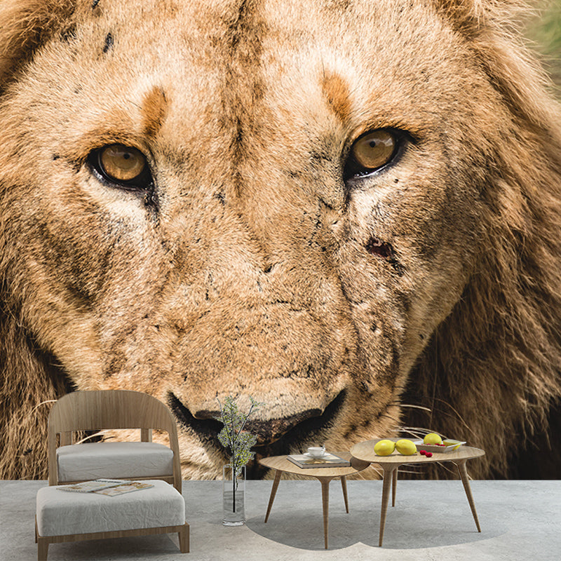 Contemporary Style Wild Animal Mural Mildew Resistant Bedroom Wall Covering