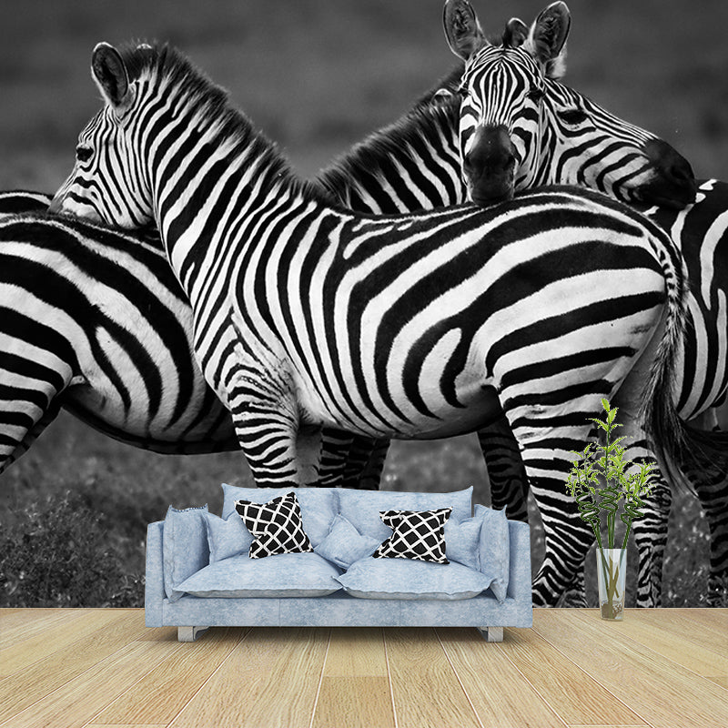 Contemporary Style Wild Animal Mural Mildew Resistant Bedroom Wall Covering