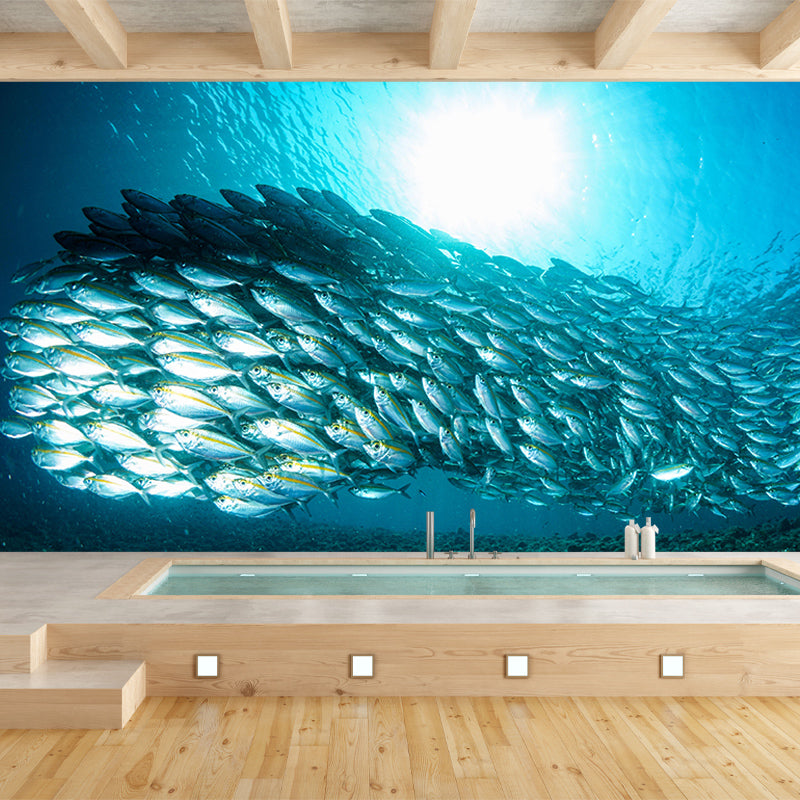 Tropical Beach Style Seabed Mural Mildew Resistant Room Wall Covering