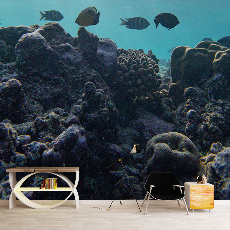 Tropical Beach Style Seabed Mural Mildew Resistant Room Wall Covering