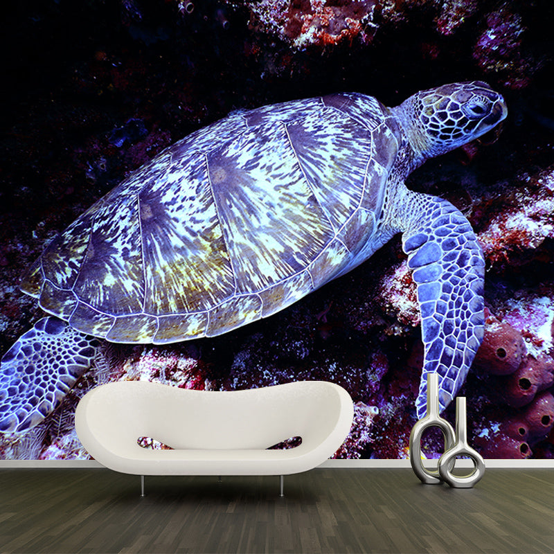 Jellyfish Print Tropical Beach Style Seabed Mural Mildew Resistant for Bathroom