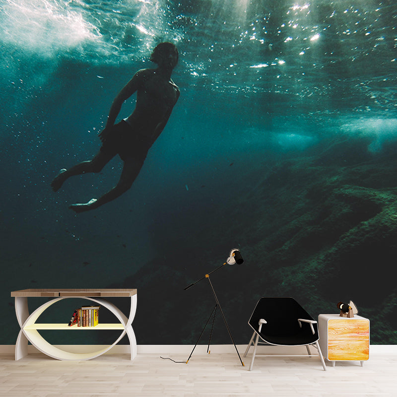 Sea Grass Tropical Beach Style Seabed Mural Mildew Resistant Wall Covering