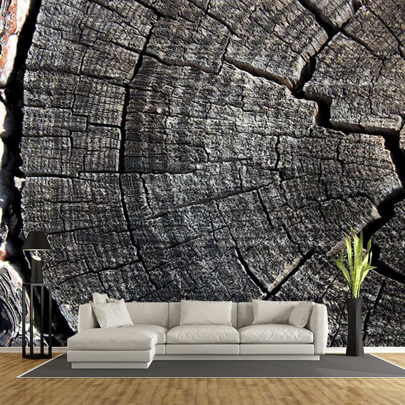 Industrial Style Wood Texture Mural Mildew Resistant for Bedroom