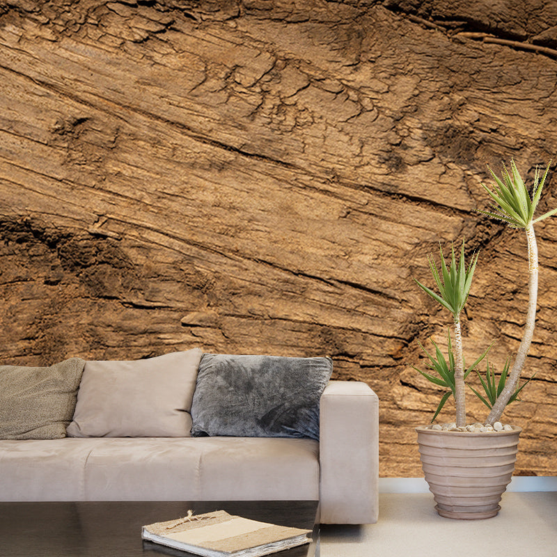 Industrial Style Wood Texture Mural Mildew Resistant for Bedroom