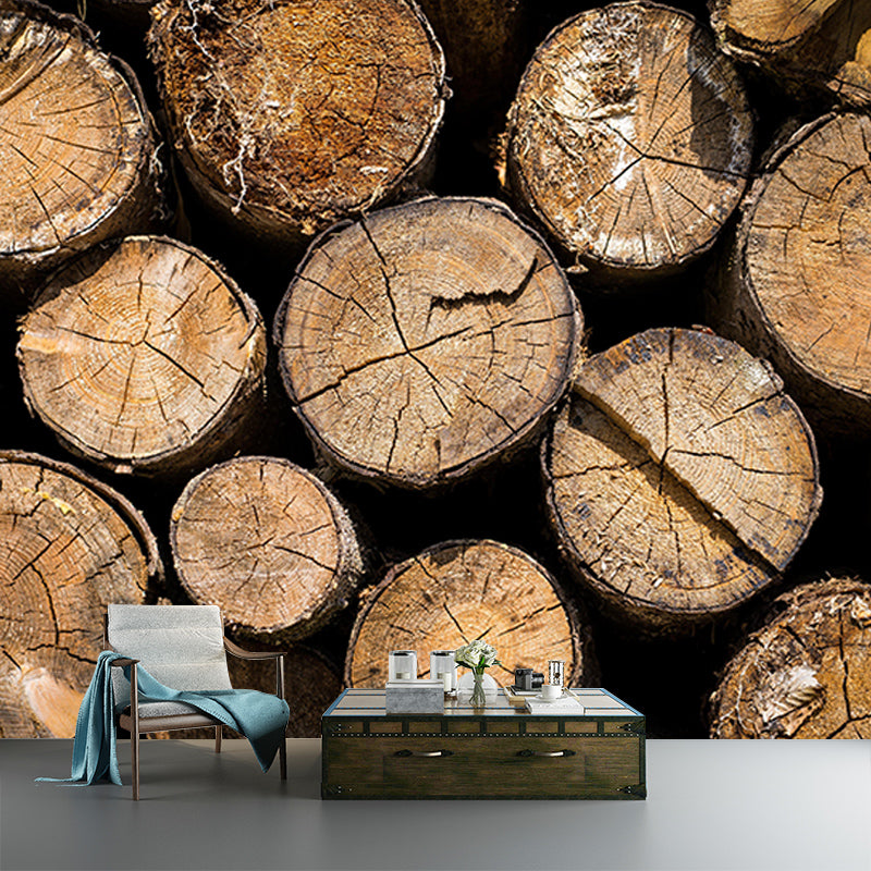 Industrial Style Wood Texture Mural Mildew Resistant for Home