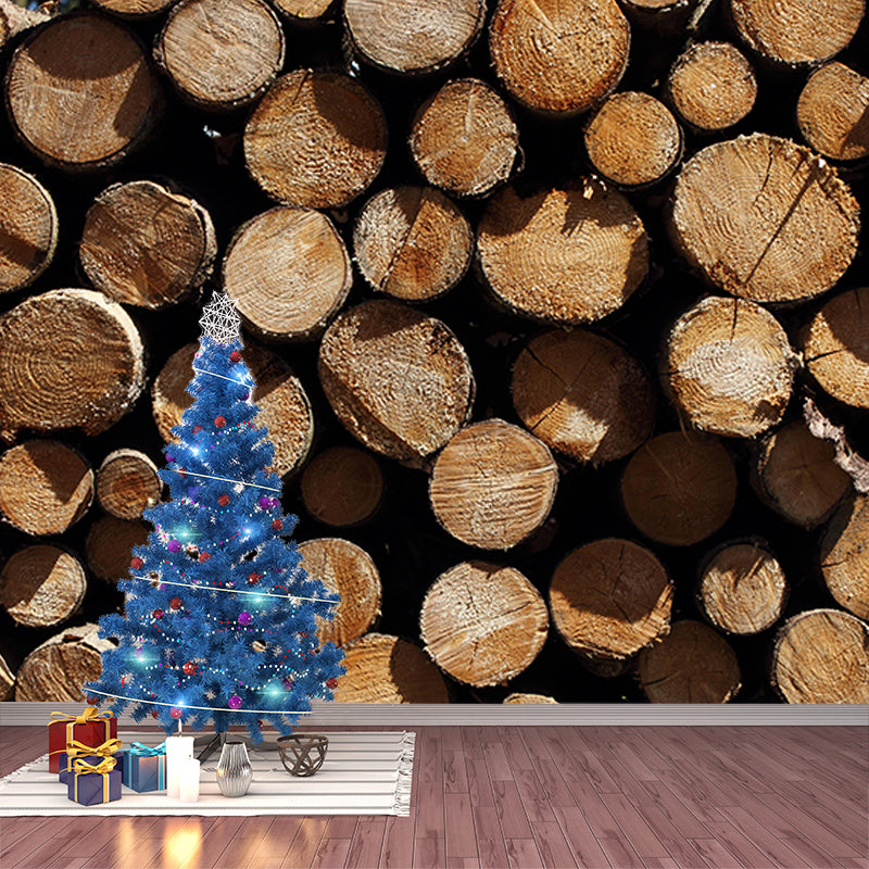 Wall Art Industrial Style Wood Texture Mural Wallpaper Mildew Resistant