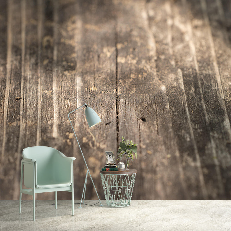 Vivid 3D Industrial Style Wood Texture Mural Mildew Resistant Wall Covering