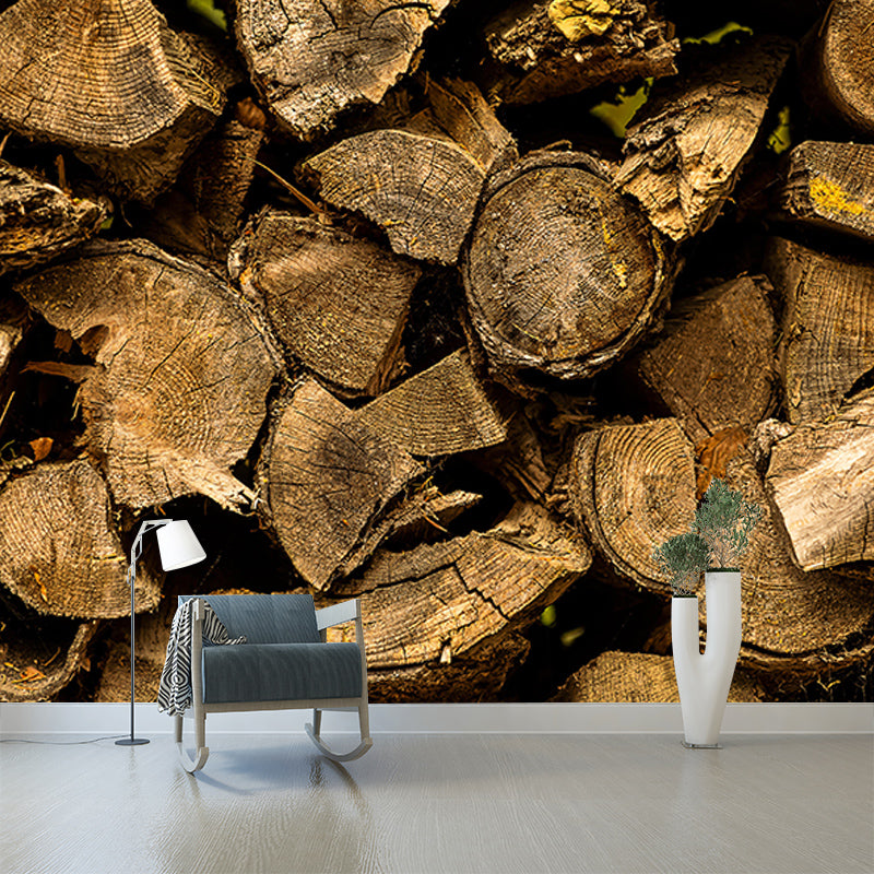 Vivid 3D Industrial Style Wood Texture Mural Mildew Resistant Wall Covering