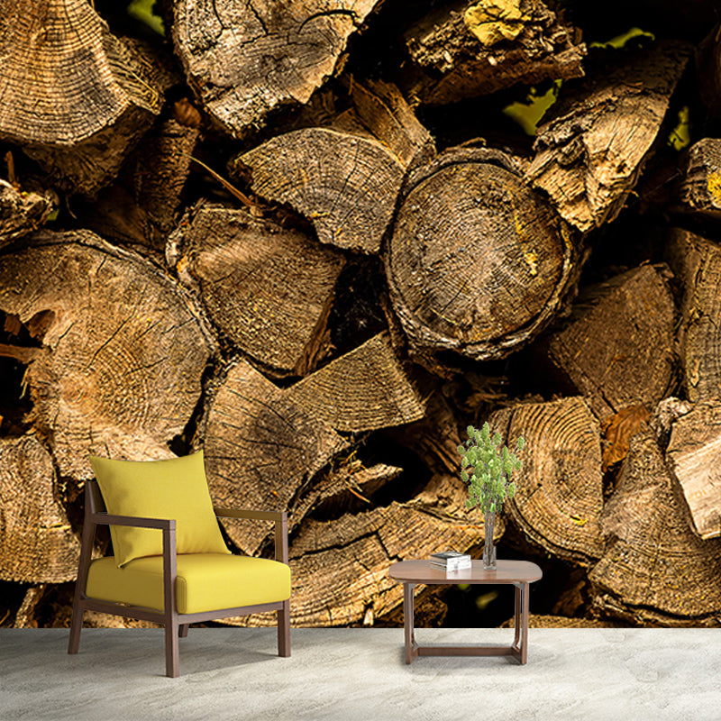 Vivid 3D Industrial Style Wood Texture Mural Mildew Resistant Wall Covering