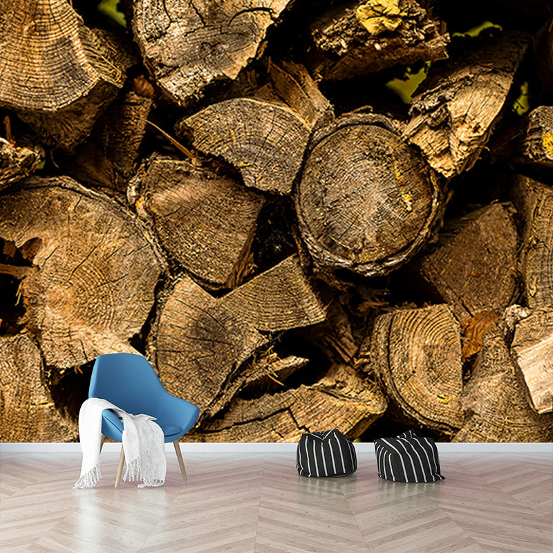 Vivid 3D Industrial Style Wood Texture Mural Mildew Resistant Wall Covering