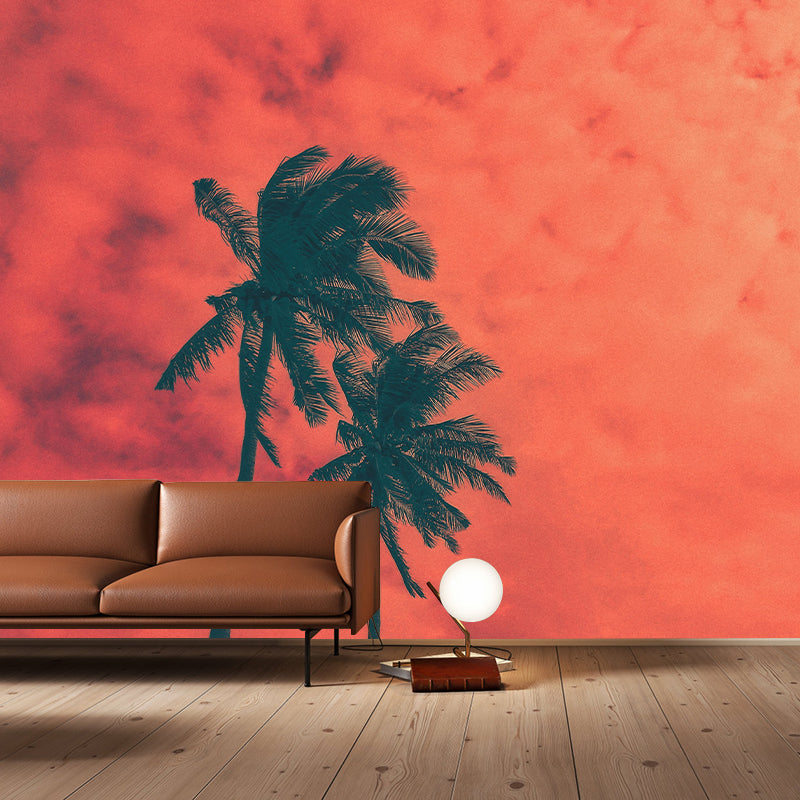 Tropical Palm Tree Mildew Resistant Mural Wallpaper Decorative Photography Home Decor