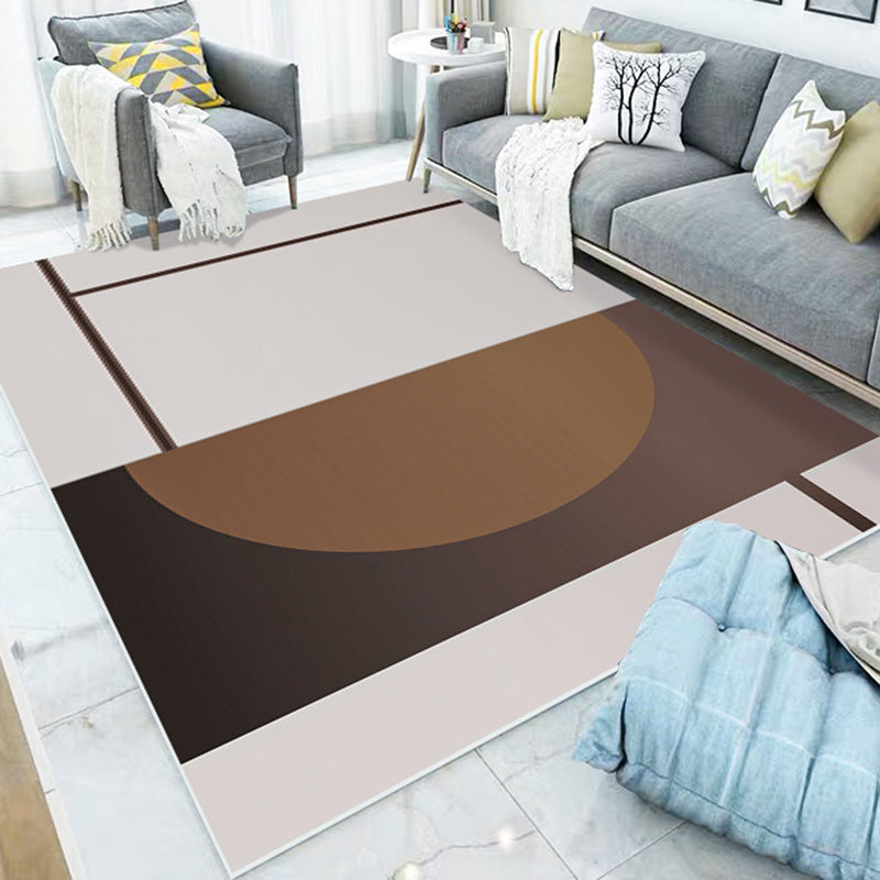 Dark Navy Modern Rug PVC Pattern Rug Stain Resistant Rug for Living Room
