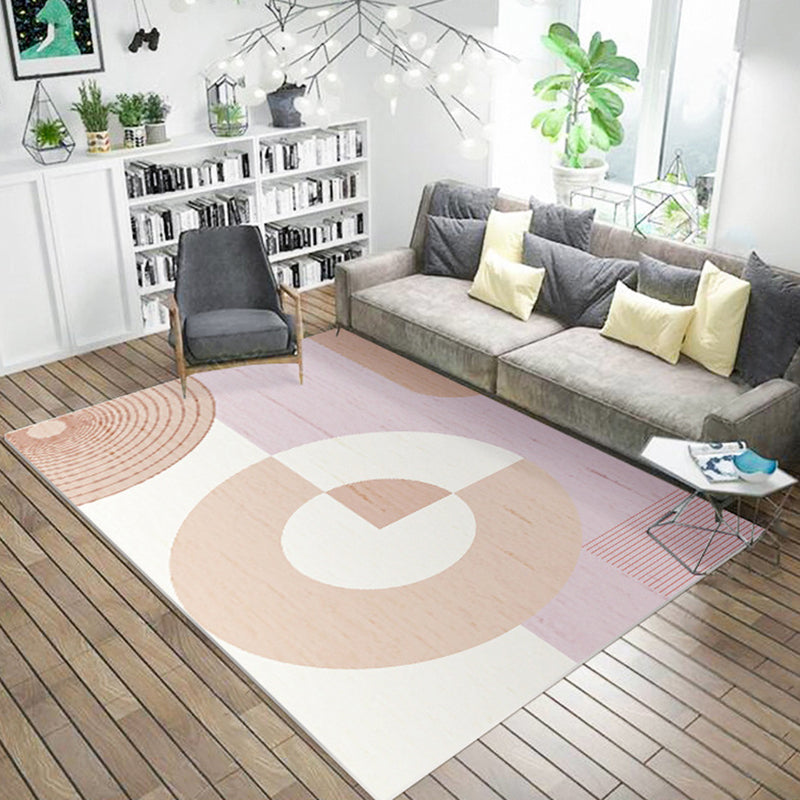 Dark Navy Modern Rug PVC Pattern Rug Stain Resistant Rug for Living Room