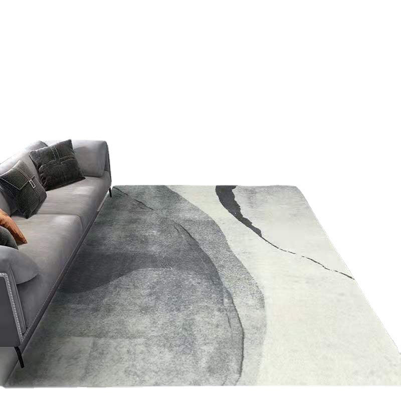 Black Modern Rug Polyester Stripe Area Rug Stain Resistant Rug for Home Decor