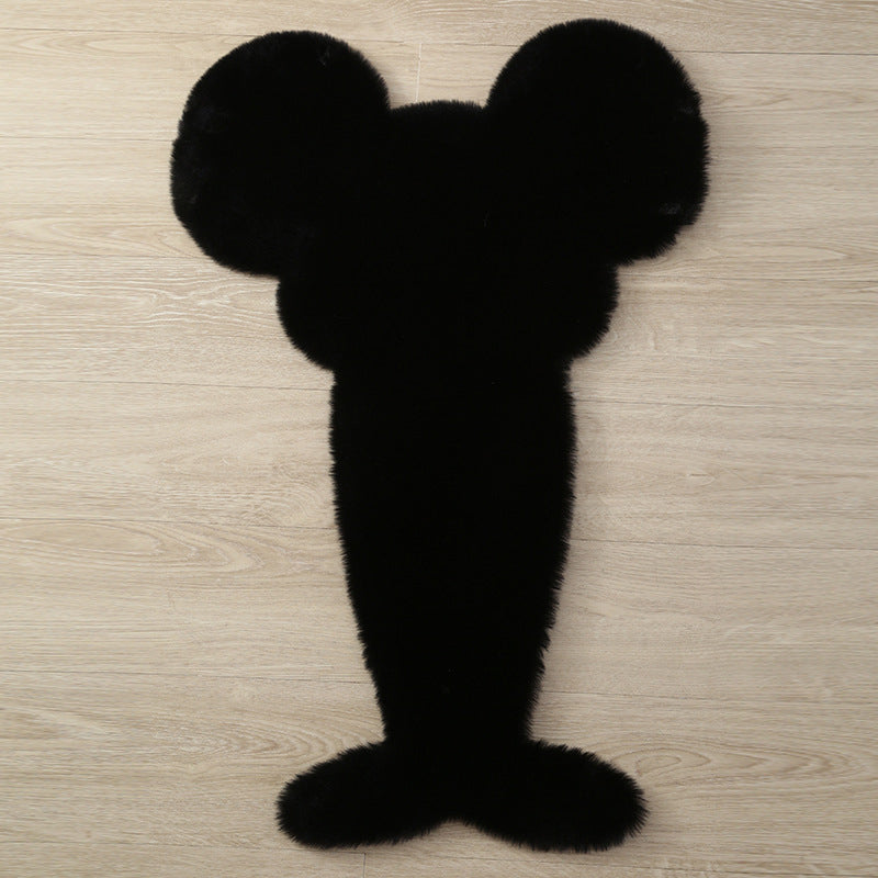 Tapis de tapis décontracté noir Polyester pure tapis lavable intérieur pour la décoration intérieure