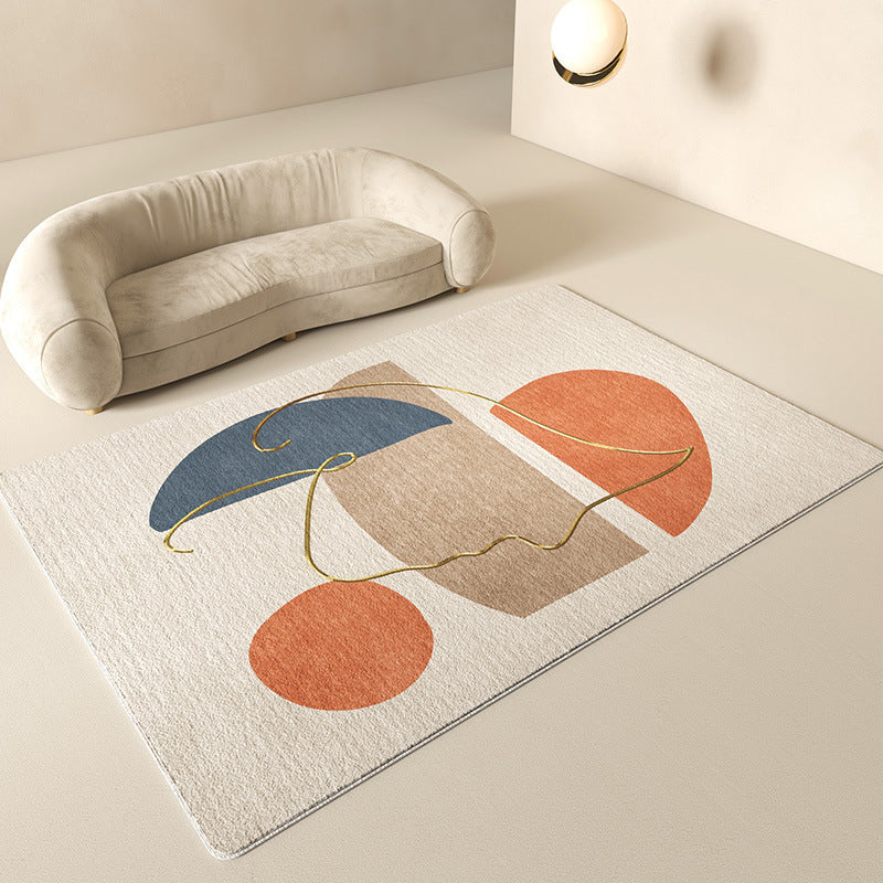 Tapis en morceaux de couleur polyester orange moderne tapis sans glissement pour décoration intérieure