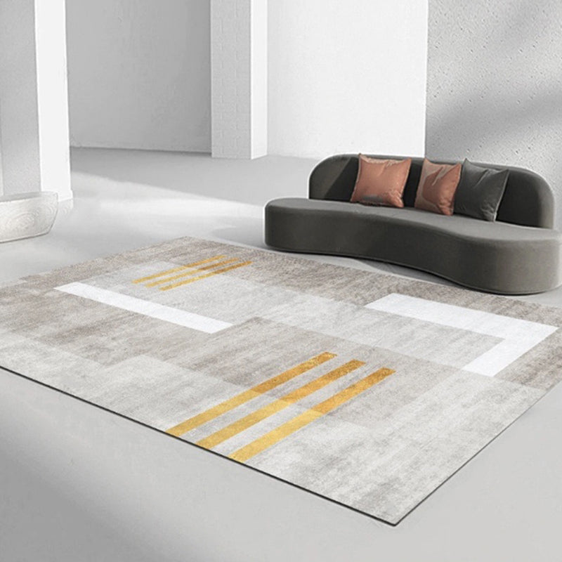 Tapis gris Wabi-Sabi Tapis lavable Polyester Rapier pour la décoration intérieure