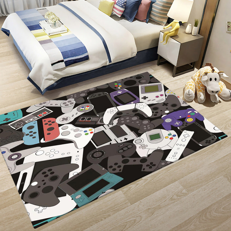 Game Controller Pattern Carpet Polyester Rug Washable Area Rug for Home Decoration