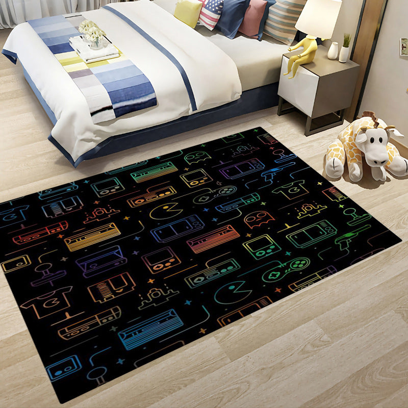 Game Controller Pattern Carpet Polyester Rug Washable Area Rug for Home Decoration