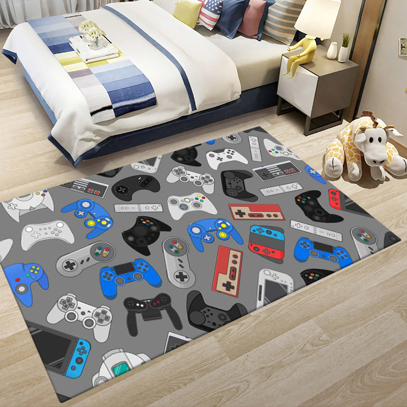 Game Controller Pattern Carpet Polyester Rug Washable Area Rug for Home Decoration
