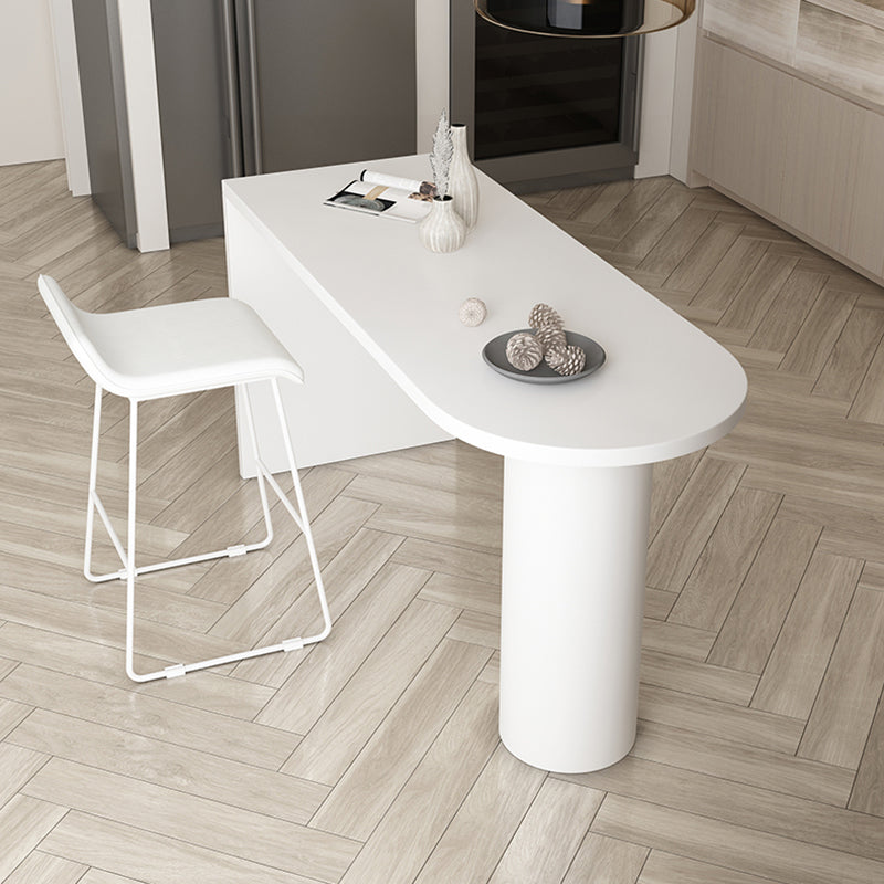 Contatto a forma libera in metallo tavolo da barra in legno di pino con doppio piedistallo