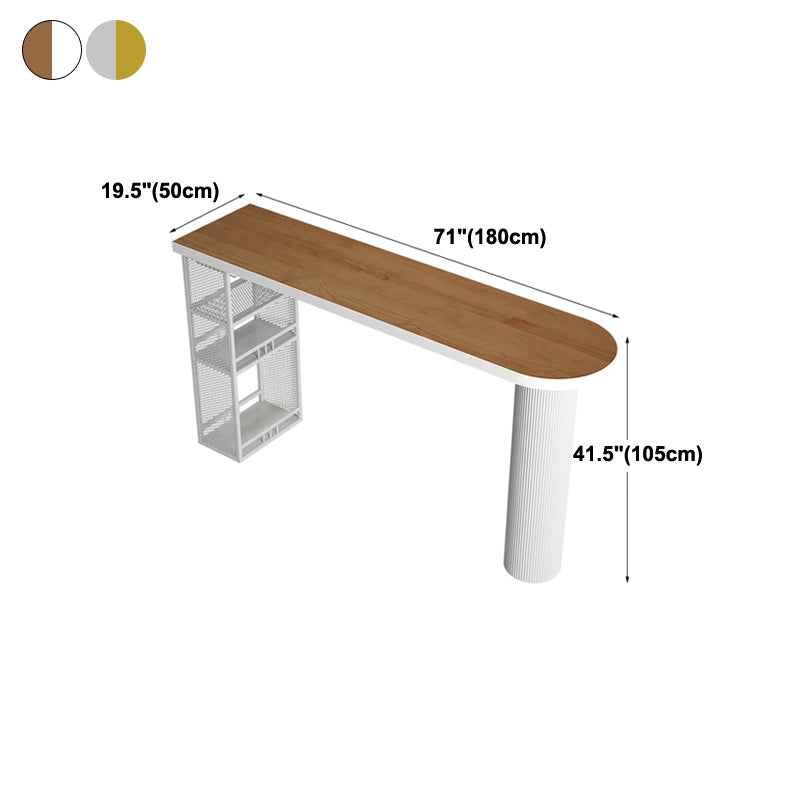 Contemporary Pine Wood Bar Table Free Form Counter Wine Table for Courtyard