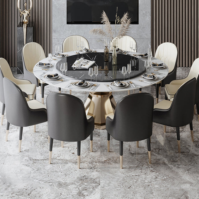Mesa de comedor redonda Mesa de comedor tradicional de lujo con base de pedestal