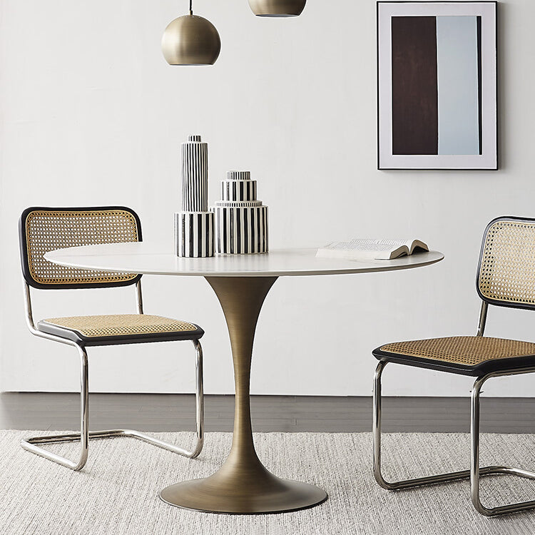 Round Tulip Base Dinette Table Traditional Luxury Dining Room Table for Home