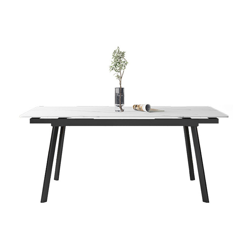 Contemporary Style Extendable Table Stone Rectangle Dining Table for Dining Room