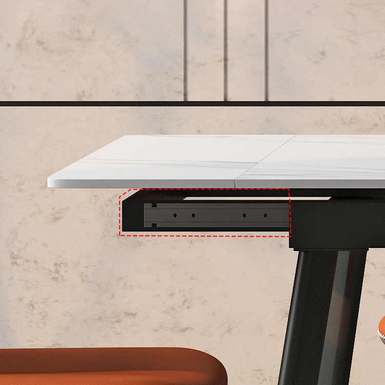 Contemporary Style Extendable Table Stone Rectangle Dining Table for Dining Room