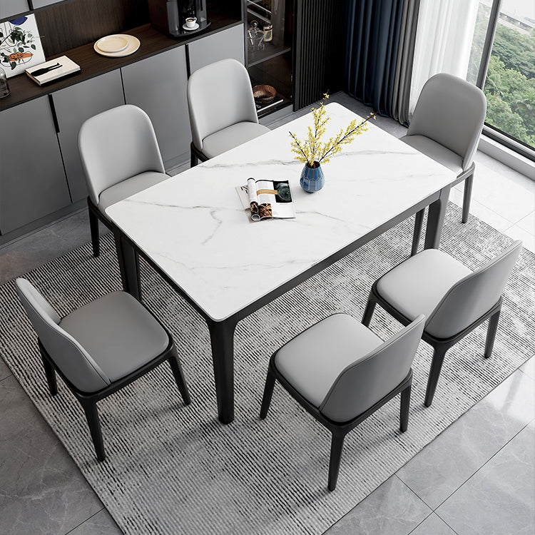 Midcentury Style Dining Room Collection Stone 4 Legs Dinette Table for Indoor
