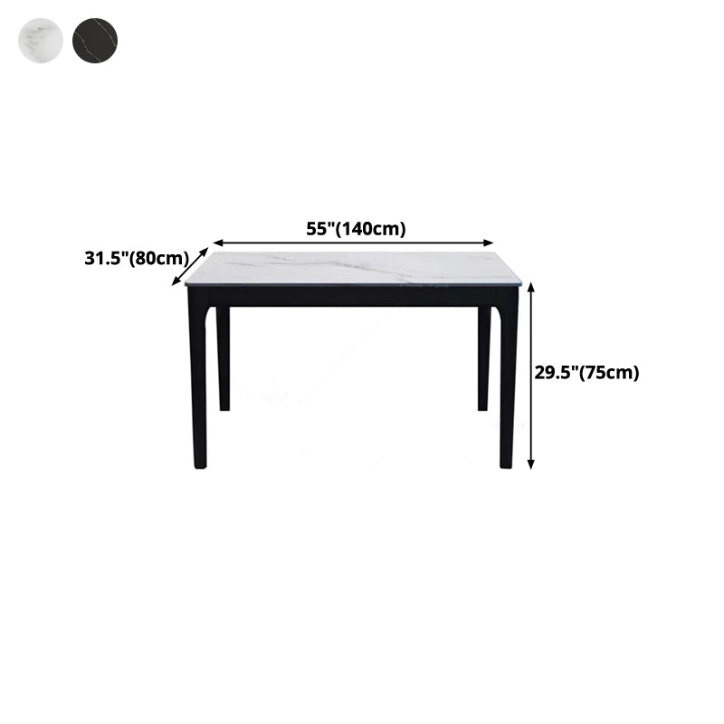 Midcentury Style Dining Room Collection Stone 4 Legs Dinette Table for Indoor