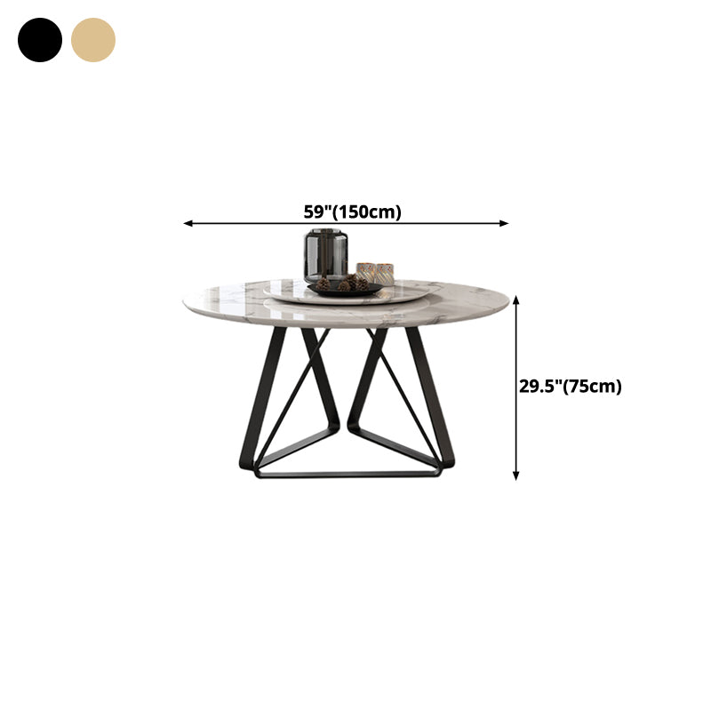 Mesa de comedor de mármol Mesa de comedor redonda de estilo simple con plato giratorio