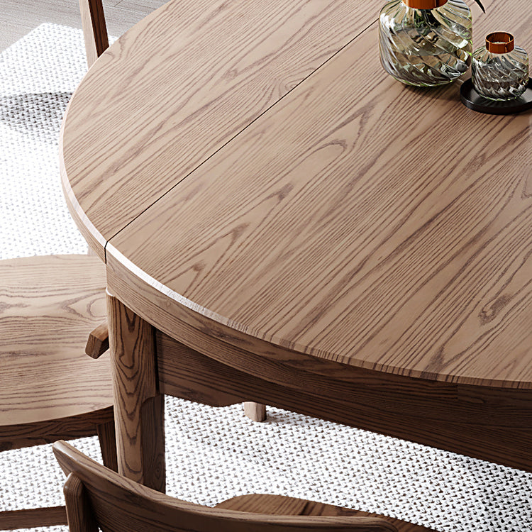 Moderner Stil Brauner Esstisch runden massiv Holz Esstisch mit 4 Beinen für Zuhause