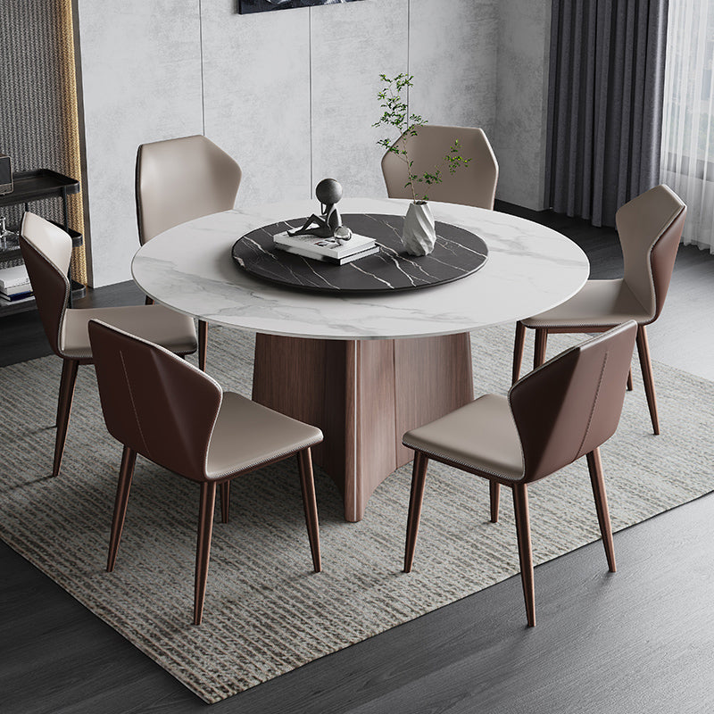 Stone Dining Table Traditional Luxury Round Dining Site Table with Pedestal Base