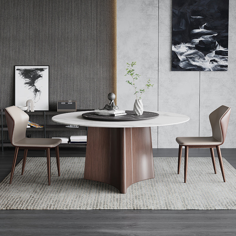 Stone Dining Table Traditional Luxury Round Dining Site Table with Pedestal Base